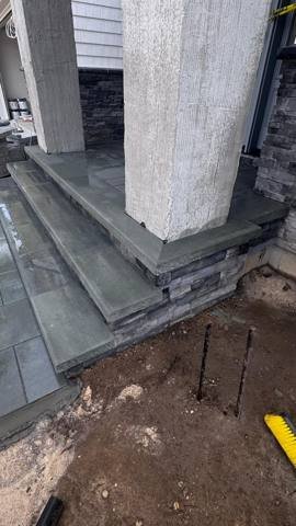 Retaining wall and steps project 14