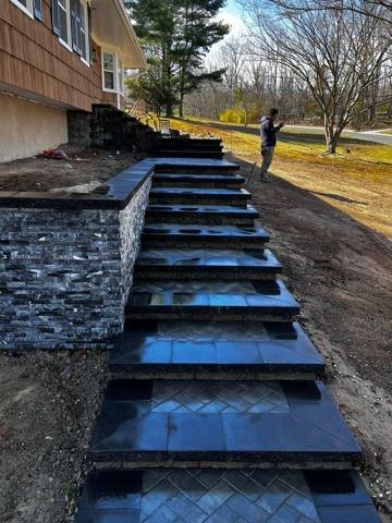 Retaining wall and steps project 5