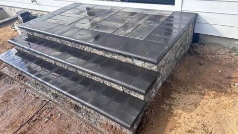 Retaining wall and steps project 7