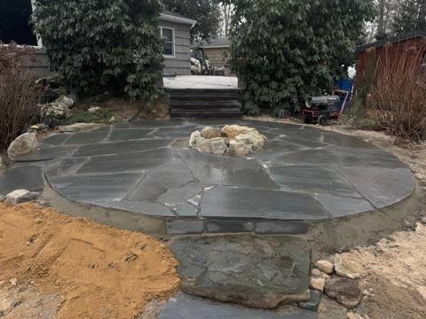 Outdoor kitchen and fire feature project 10