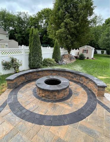 Outdoor kitchen and fire feature project 6