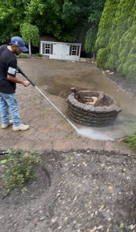 Pressure washing result 1